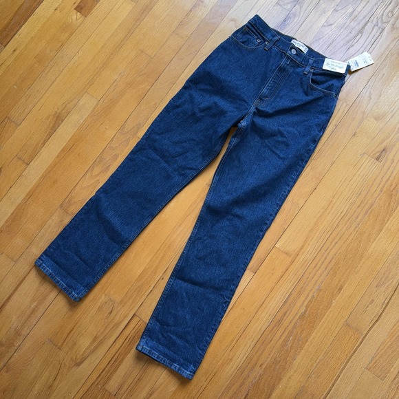 New Abercrombie & Fitch Jeans Womens 27 4R The 90s Straight High Rise Denim - Picture 6 of 11